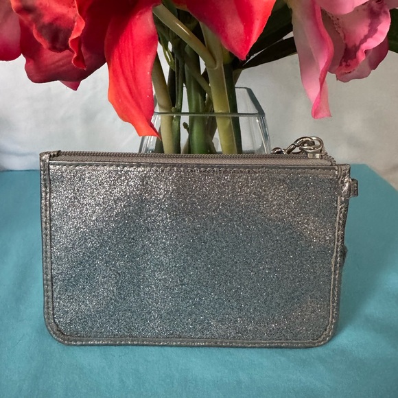 Coach EUC Ltd Ed silver glitter leather wristlet - Picture 2 of 5